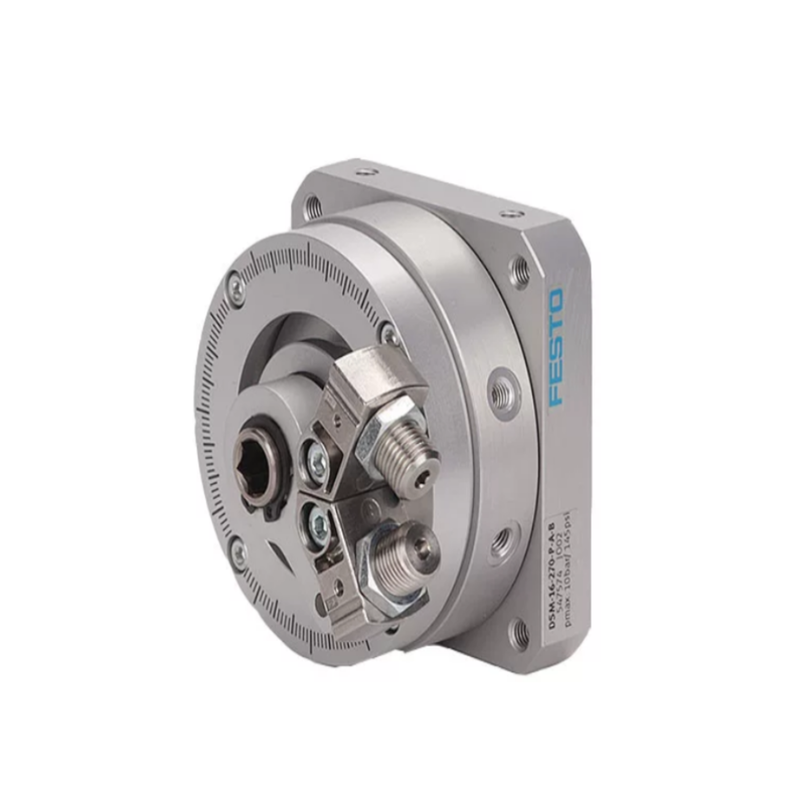 Double-Acting Pneumatic Rotary Actuator with 270 Degree Swivel Angle and Rotary Vane Semi-Rotary Drive