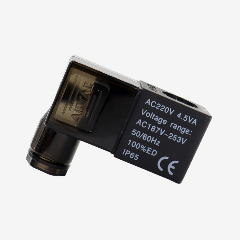 Airtac AC220V DC24V Solenoid Coil Separate Replacement Coil For 4V Series Pneumatic Solenoid Valve F Class Insulation Din Connector Wide Voltage Tolerance