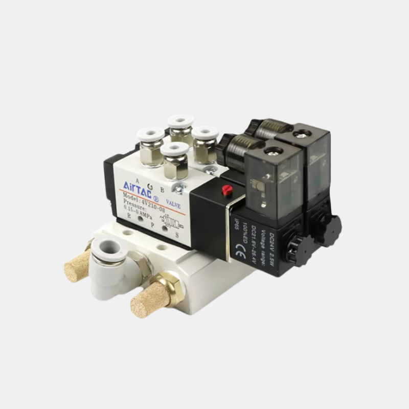 Airtac 4V210-08 Solenoid Valve Manifold Set 2 Position / 3 Position / 4 Position / 5 Position / 6 Position Combined Pneumatic Control Valve Assembly For Automated Air Circuit Control