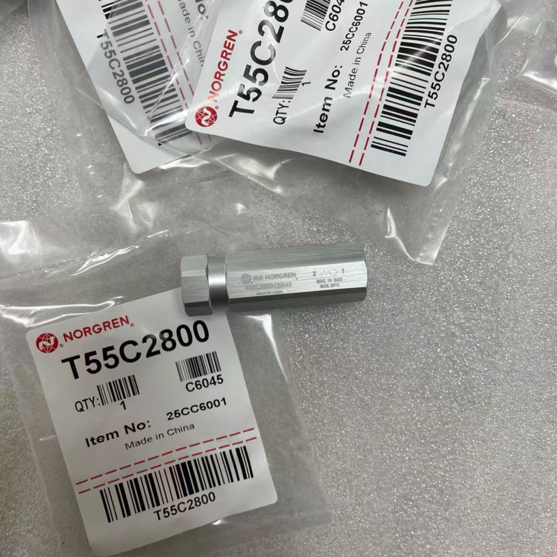 Compact Pneumatic Check Valve T55C2800 IMI Norgren G1/4 BSPP Thread Lightweight Non Return Valve For Robot Pneumatic Circuit