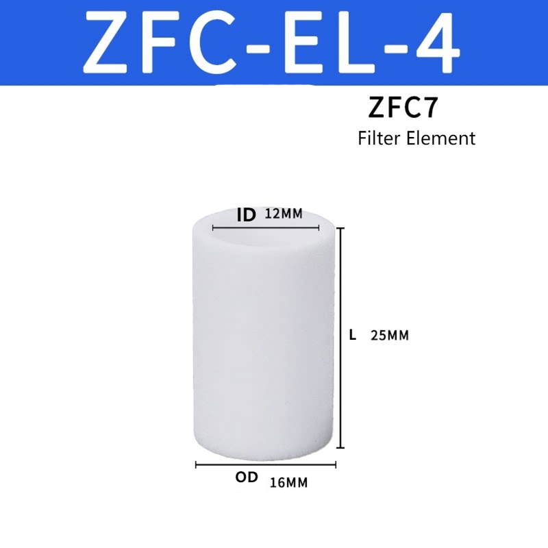SMC ZFC‑EL‑4 Spare Vacuum Filter Cartridge RoHS Compliant Sintered Resin Media Designed For Continuous Operation ZFC7 Series Pneumatic Negative Pressure Filter Assembly