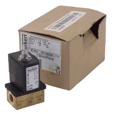 Burkert 6013 Type 2/2 NC Solenoid Valve 00134241, G1/8 Thread, 2.5 Flow Orifice, FKM Diaphragm, Brass Housing, 24V AC, Working Pressure 0~16bar